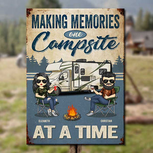 Créer des souvenirs sur un camping – Plaque en métal personnalisée – Cadeau pour les amateurs de camping