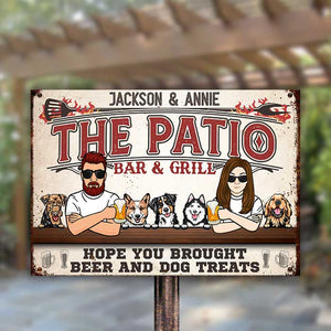 The Patio Bar &amp; Grill - Plaque métallique personnalisée - Cadeau pour couple, mari et femme