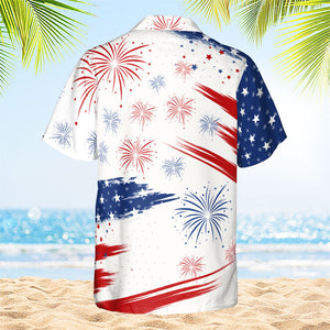 Joyeux Jour de l'Indépendance - T-shirt hawaïen personnalisé - Cadeau pour papa, cadeau pour amoureux des animaux