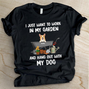 Work In Garden And Hang Out With Dogs - Personalized Custom Unisex T-shirt.