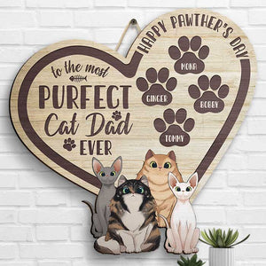 Papa chat parfait - Panneau en bois personnalisé - Cadeau pour papa, cadeau pour la fête des pères