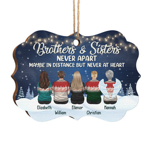 Frères et sœurs jamais séparés, peut-être à distance, mais jamais dans le cœur - Décoration de Noël en bois personnalisée en forme de Benelux - Cadeau pour frères et sœurs, cadeau de Noël