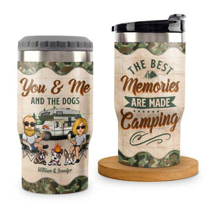 Couple de camping et chiens sympas - Glacière personnalisée - Cadeau pour couples, cadeau pour les amateurs de camping