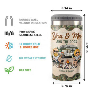 Couple de camping et chiens sympas - Glacière personnalisée - Cadeau pour couples, cadeau pour les amateurs de camping