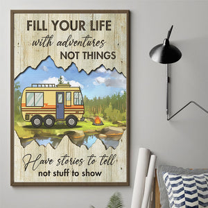 Fill Your Life With Adventures Not Things - Personalized Vertical Poster.