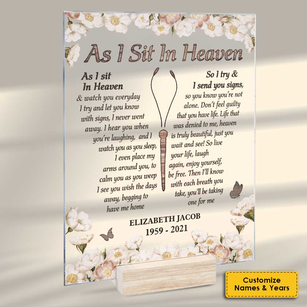 Tu n'es pas seul - Plaque acrylique personnalisée - Cadeau commémoratif, cadeau de condoléances