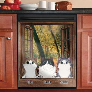 Cats By The Window - Personalized Dishwasher Cover.