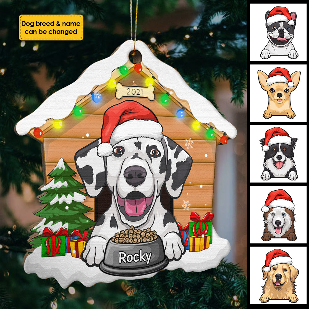 Christmas Dog House - Christmas Is Coming - Personalized Shaped Ornament.
