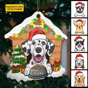 Christmas Dog House - Christmas Is Coming - Personalized Shaped Ornament.