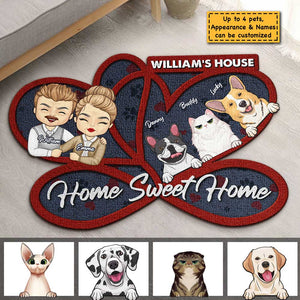 Ceci est notre douce maison - Tapis décoratif personnalisé - Cadeau pour les amoureux des animaux 