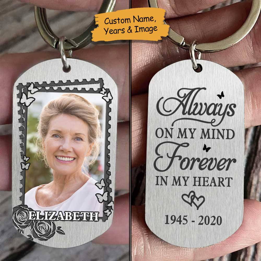 Tu es à jamais dans mon cœur - Porte-clés personnalisé - Télécharger une image, cadeau pour mari et femme, cadeau commémoratif