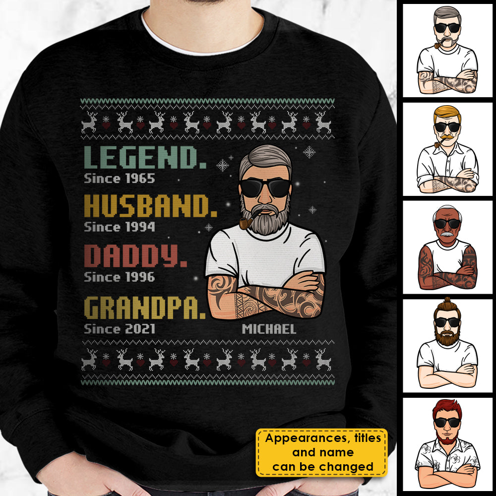Legend Husband Daddy Grandpa  - Personalized T-shirt, Hoodie, Unisex Sweatshirt.
