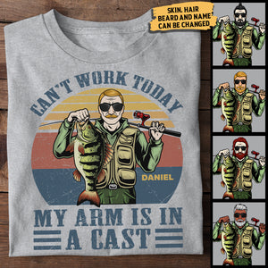 Can't Work Today, My Arm Is In A Cast - Personalized Unisex T-Shirt.