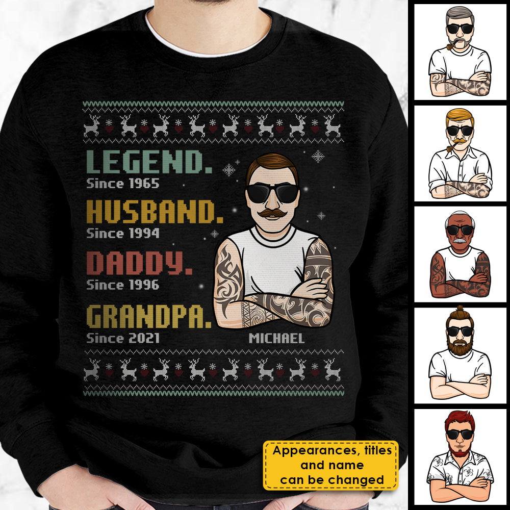 Legend Husband Daddy Grandpa  - Personalized T-shirt, Hoodie, Unisex Sweatshirt.
