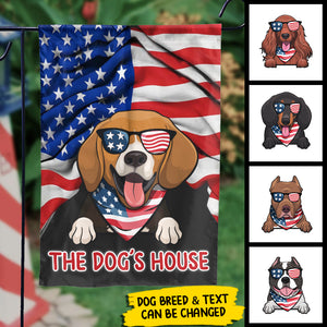 American Dog's House - 4th Of July Decoration - Personalized Dog Flag.