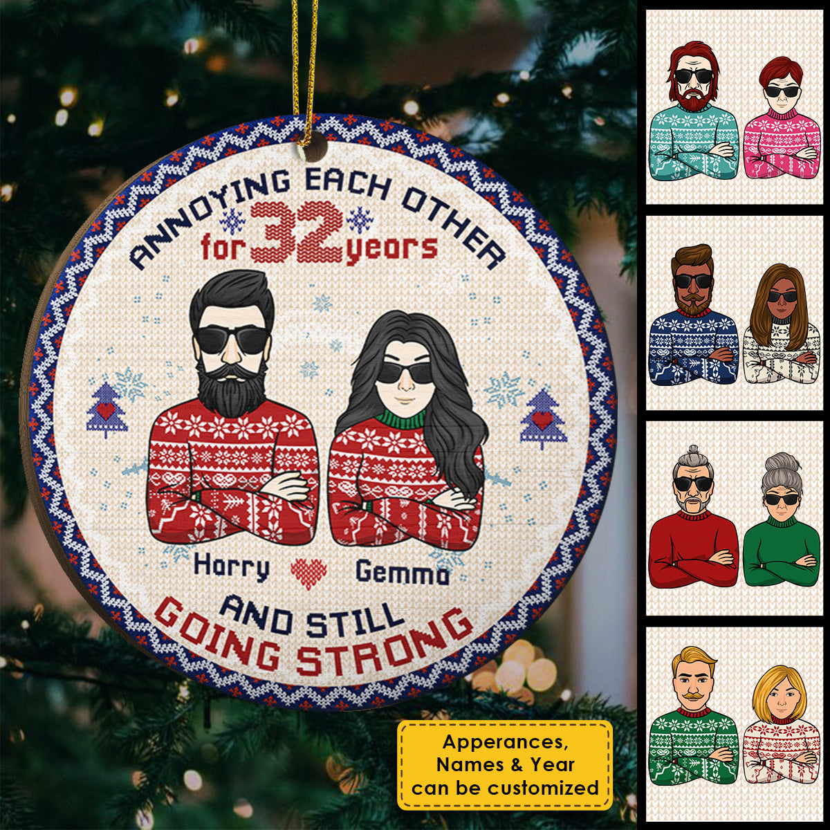 Annoying Each Other For So Many Years And Still Going Strong - Gift For Couples, Husband Wife, Personalized Shaped Ornament.
