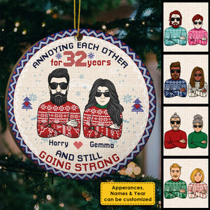 Annoying Each Other For So Many Years And Still Going Strong - Gift For Couples, Husband Wife, Personalized Shaped Ornament.