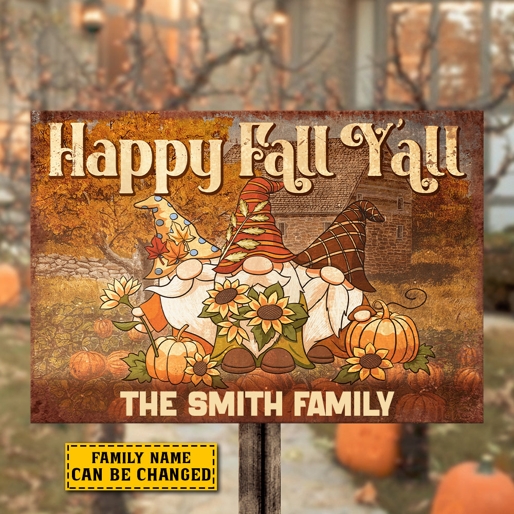 Happy Fall Y'all - Personalized Metal Sign, Halloween Ideas..