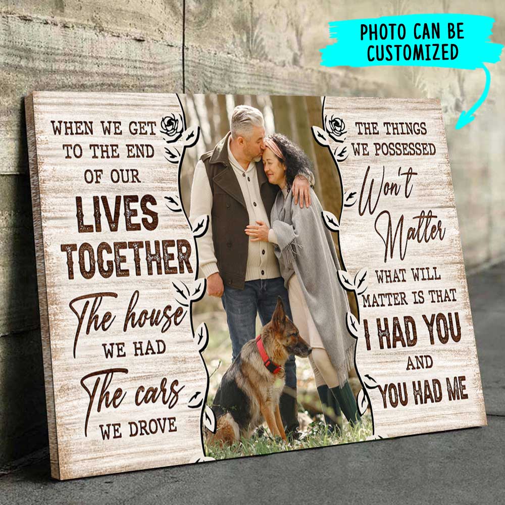 Nous étions ensemble - Toile horizontale personnalisée - Télécharger une image, Cadeau pour couple, mari et femme