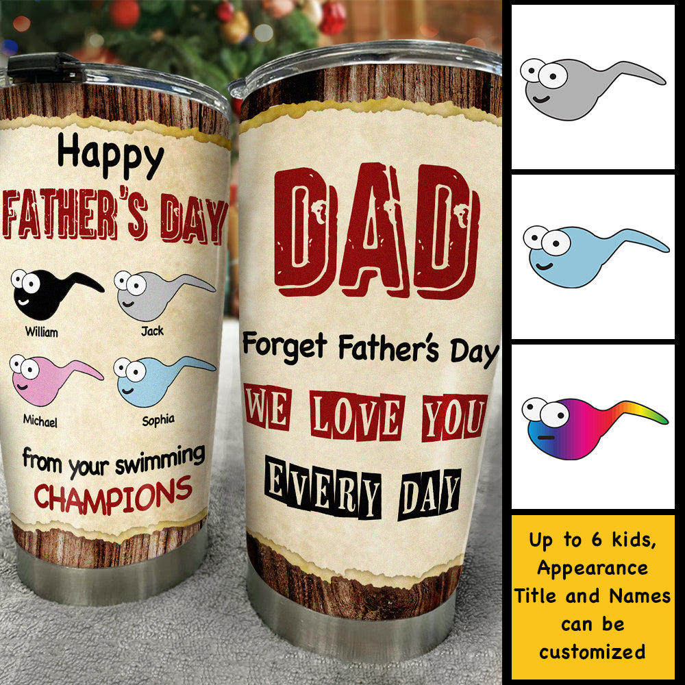 Cher papa, je t'aime tous les jours - Gobelet personnalisé - Cadeau pour papa, cadeau pour la fête des pères