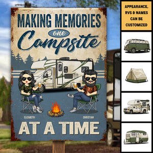 Créer des souvenirs sur un camping – Plaque en métal personnalisée – Cadeau pour les amateurs de camping