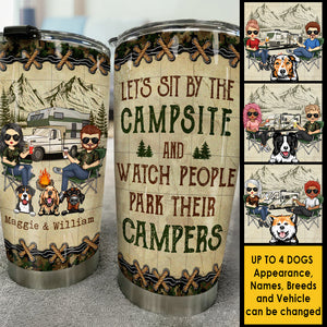 Asseyons-nous au camping - Gobelet personnalisé - Cadeau pour les amateurs de camping