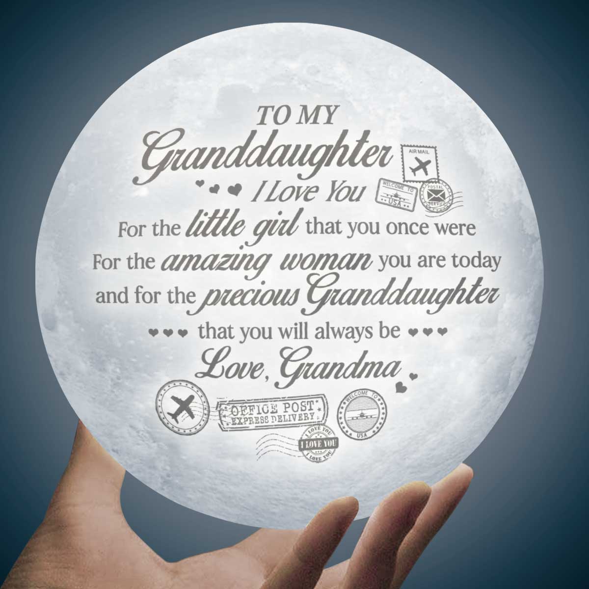 Je t'aime pour la femme incroyable que tu es aujourd'hui - Lampe de lune - À ma petite-fille, cadeau pour petite-fille, cadeau de grand-mère pour petite-fille, cadeau d'anniversaire pour petite-fille, cadeau de Noël