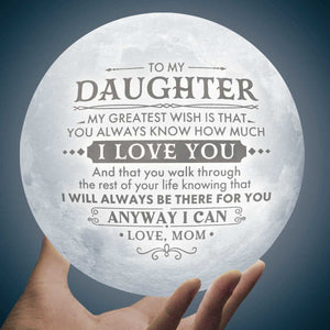 Mon plus grand souhait - Lampe lunaire - Pour ma fille, cadeau pour fille, cadeau de maman pour fille, cadeau d'anniversaire pour fille, cadeau de Noël