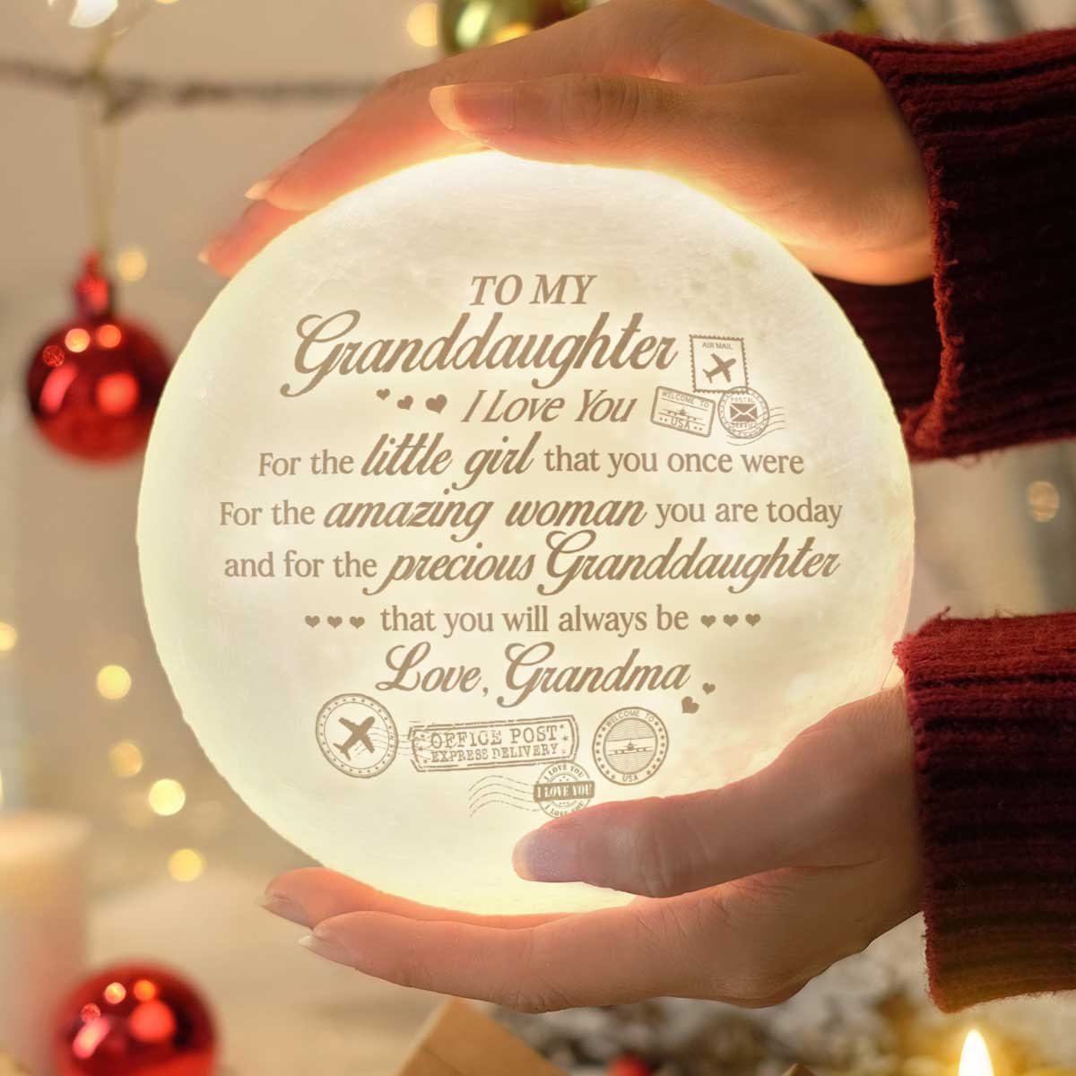 Je t'aime pour la femme incroyable que tu es aujourd'hui - Lampe de lune - À ma petite-fille, cadeau pour petite-fille, cadeau de grand-mère pour petite-fille, cadeau d'anniversaire pour petite-fille, cadeau de Noël