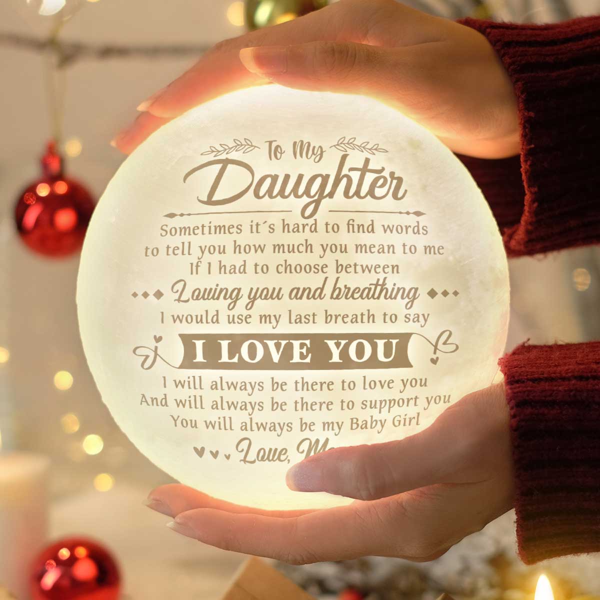Lampe Lune - Cadeau pour ma fille, Cadeau pour ma fille, Cadeau maman pour ma fille, Cadeau d'anniversaire pour ma fille, Cadeau de Noël