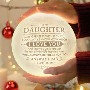 Mon plus grand souhait - Lampe lunaire - Pour ma fille, cadeau pour fille, cadeau de maman pour fille, cadeau d'anniversaire pour fille, cadeau de Noël