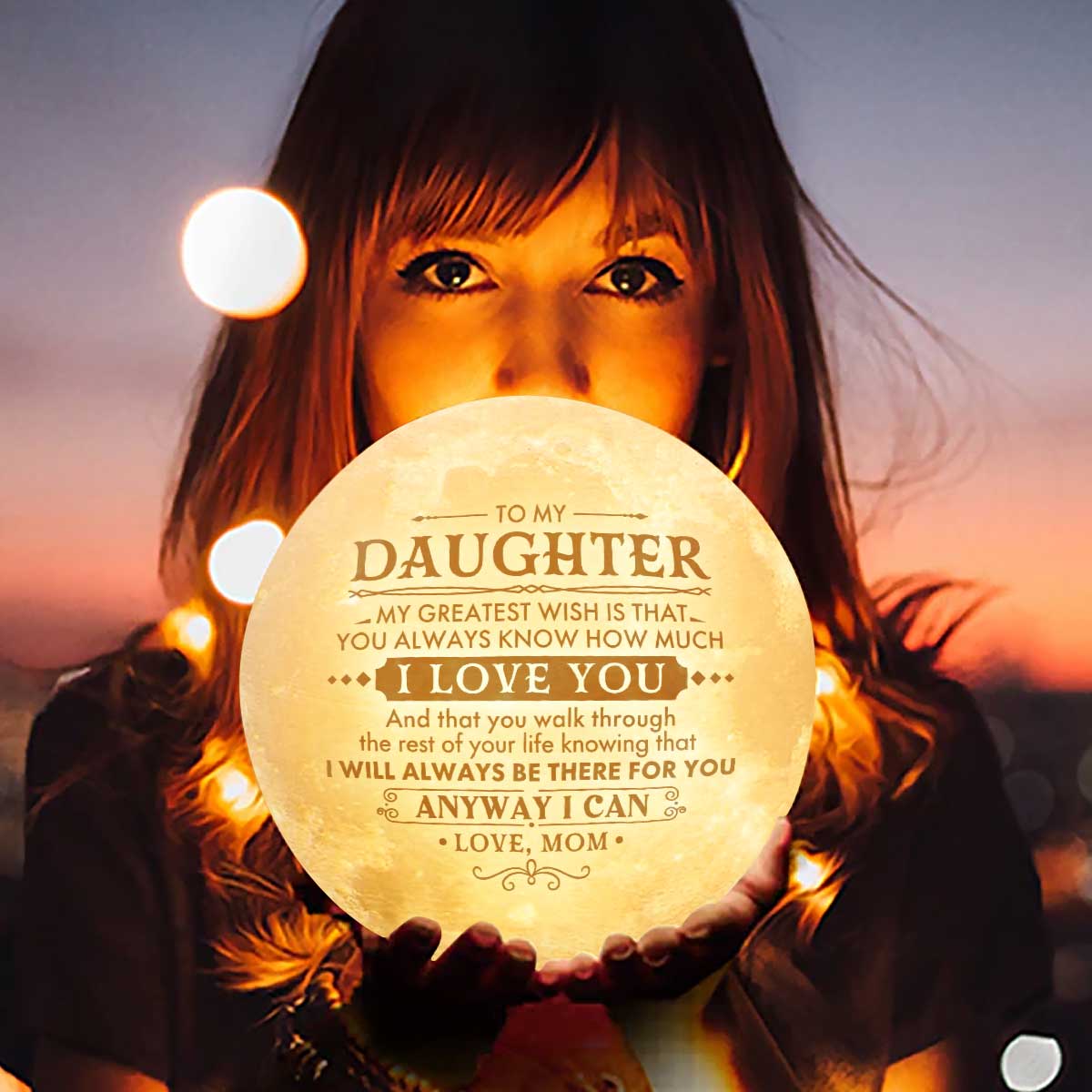 Mon plus grand souhait - Lampe lunaire - Pour ma fille, cadeau pour fille, cadeau de maman pour fille, cadeau d'anniversaire pour fille, cadeau de Noël