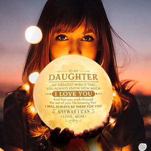 Mon plus grand souhait - Lampe lunaire - Pour ma fille, cadeau pour fille, cadeau de maman pour fille, cadeau d'anniversaire pour fille, cadeau de Noël