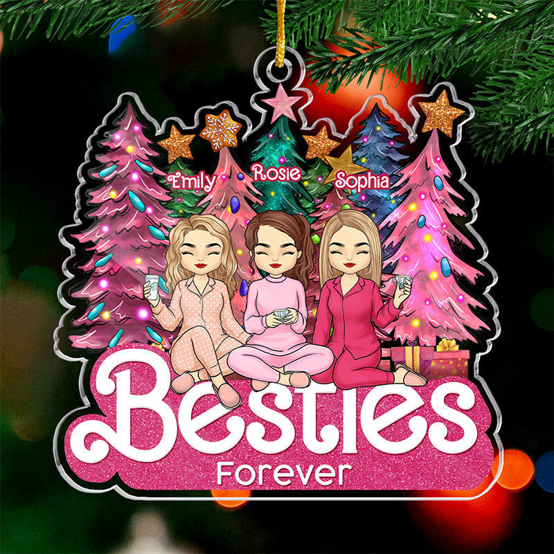 Merry Christmas To My Sister Best Friend & Therapist - Bestie Personalized Custom Ornament - Acrylic Custom Shaped - Christmas Gift For Best Friends, BFF, Sisters