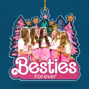 Photo personnalisée Barbie Girls In A Barbie World - Décoration personnalisée Bestie - Forme personnalisée en acrylique - Cadeau de Noël pour meilleures amies, meilleures amies, sœurs