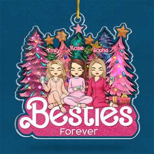 Merry Christmas To My Sister Best Friend & Therapist - Bestie Personalized Custom Ornament - Acrylic Custom Shaped - Christmas Gift For Best Friends, BFF, Sisters