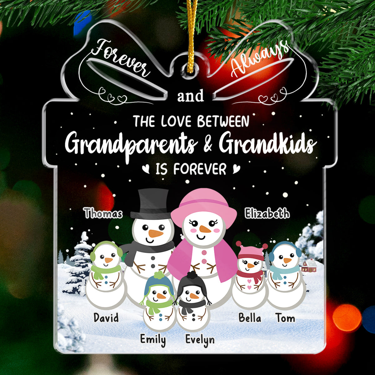 La famille est le plus beau cadeau de Noël ! Décoration personnalisée pour la famille ! Acrylique en forme personnalisée ! Cadeau de Noël pour les membres de la famille