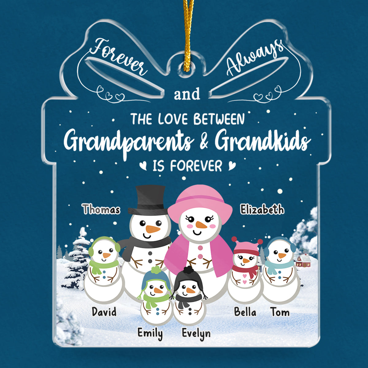 La famille est le plus beau cadeau de Noël ! Décoration personnalisée pour la famille ! Acrylique en forme personnalisée ! Cadeau de Noël pour les membres de la famille