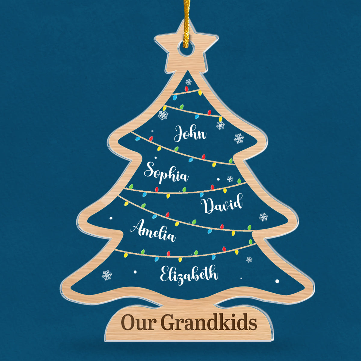 Happy Family Happy Life - Family Personalized Custom Ornament - Acrylic Custom Shaped - Christmas Gift For Family Members