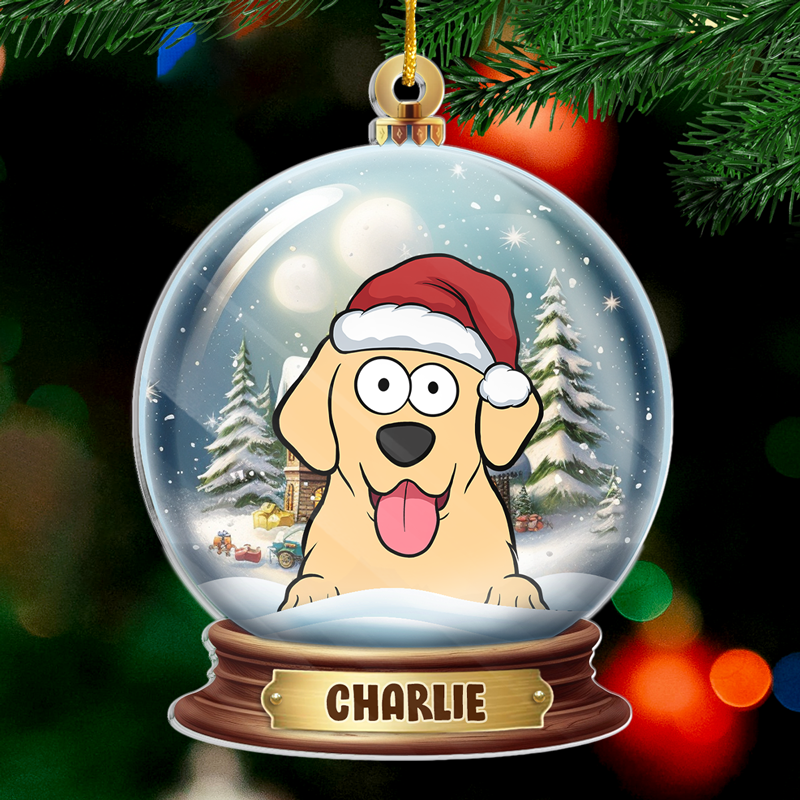 Les pattes du Père Noël se sont arrêtées ici - Décoration personnalisée pour chien et chat - Acrylique en forme personnalisée - Cadeau de Noël pour les propriétaires et les amoureux des animaux