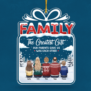 La famille, c'est l'amour - Décoration personnalisée pour la famille - Coffret cadeau en acrylique - Cadeau de Noël pour les membres de la famille