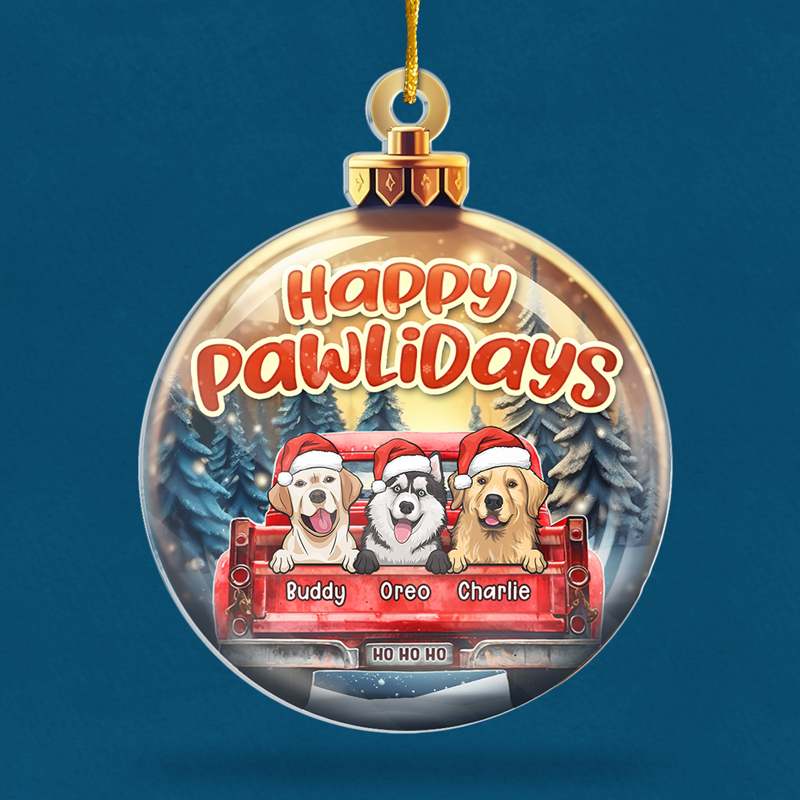 Joyeux Pawlidays Ho Ho Ho - Décoration personnalisée pour chien et chat - Forme personnalisée en acrylique - Cadeau de Noël pour propriétaires et amoureux des animaux