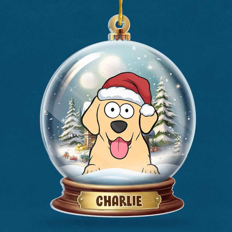 Les pattes du Père Noël se sont arrêtées ici - Décoration personnalisée pour chien et chat - Acrylique en forme personnalisée - Cadeau de Noël pour les propriétaires et les amoureux des animaux