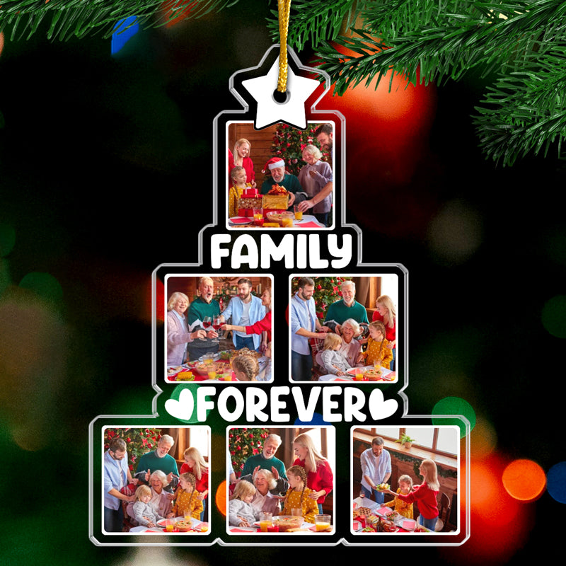 Photo personnalisée de famille : le plus beau cadeau de Noël - Décoration personnalisée pour la famille - Forme personnalisée en acrylique - Cadeau de Noël pour les membres de la famille et les frères et sœurs