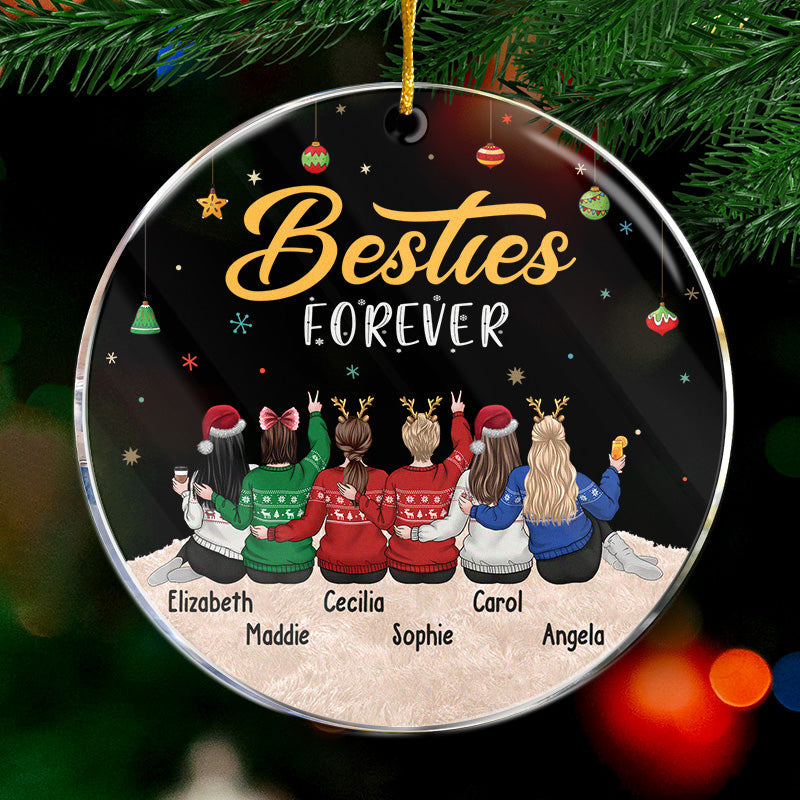 Sœurs pour toujours - Décoration personnalisée pour meilleure amie - Forme ronde en acrylique - Cadeau de Noël pour meilleures amies, meilleures amies, sœurs