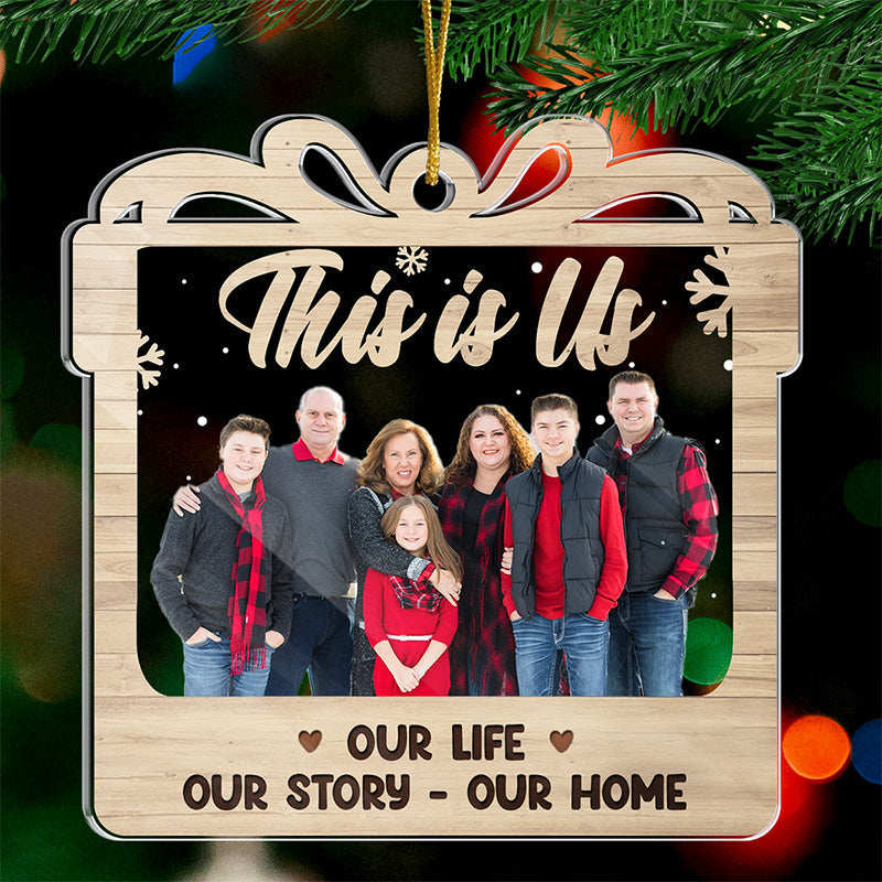 Photo personnalisée en famille - Décoration personnalisée en acrylique - Cadeau de Noël pour les membres de la famille