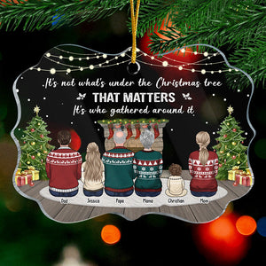 Réunis autour du sapin de Noël – Décoration familiale personnalisée – Acrylique en forme de Benelux – Cadeau de Noël pour les membres de la famille