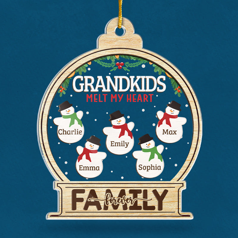 La meilleure chose que vous ayez jamais trouvée - Ornement personnalisé familial personnalisé - En forme de boule à neige en acrylique - Cadeau de Noël pour grand-mère, grand-père