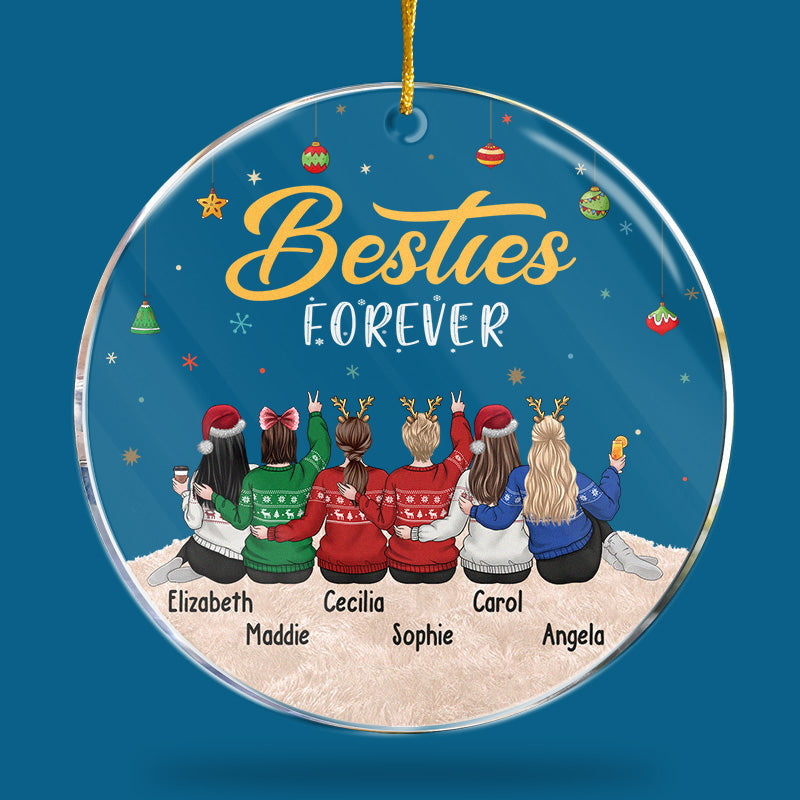 Sœurs pour toujours - Décoration personnalisée pour meilleure amie - Forme ronde en acrylique - Cadeau de Noël pour meilleures amies, meilleures amies, sœurs