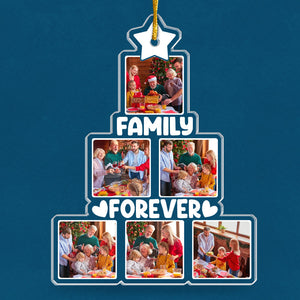 Photo personnalisée de famille : le plus beau cadeau de Noël - Décoration personnalisée pour la famille - Forme personnalisée en acrylique - Cadeau de Noël pour les membres de la famille et les frères et sœurs